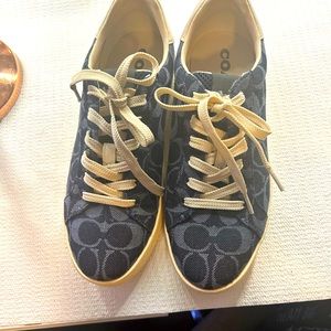 Coach sneakers for women. size 9 Navy blue/ light blue shades